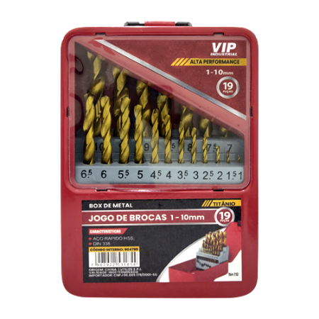 Imagem de JG BROCAS TITÂNIO 1,0mm a 10mm [19 PÇS]