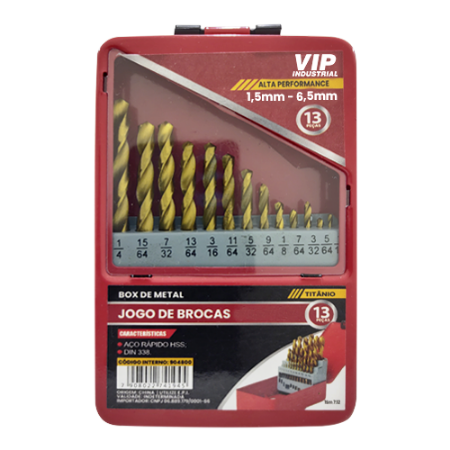 Imagem de JG BROCAS TITÂNIO 1,5mm a 6,5mm [13 PÇS]