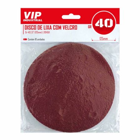 Imagem de DISCO LIXA C/ VELCRO - 5" 125mm GR 40 [C/10]