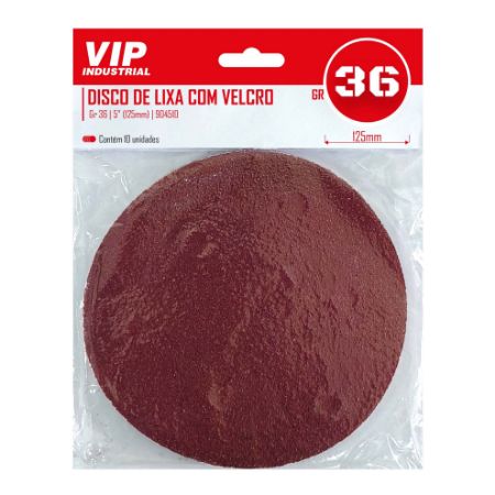 Imagem de DISCO LIXA C/ VELCRO - 5" 125mm GR 36 [C/10]