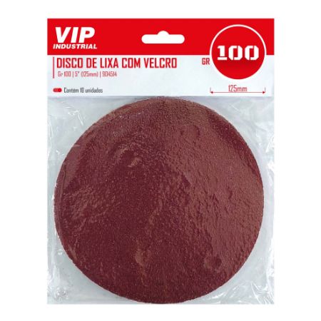 Imagem de DISCO LIXA C/ VELCRO - 5" 125mm GR 100 [C/10]