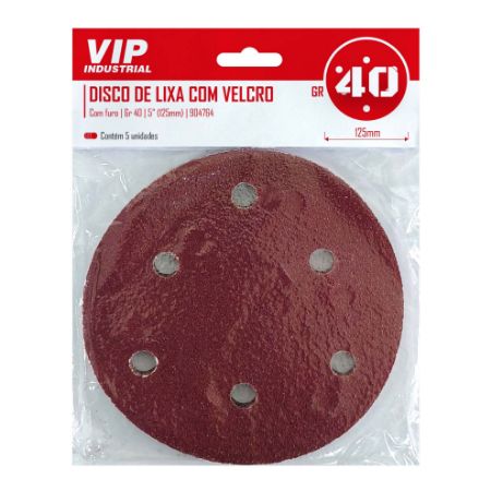 Imagem de DISCO DE LIXA C/ FURO - 5" (125m) GR 40 - C/5