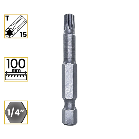 Imagem de PONTA TORX T15 - Enc. 1/4" x 100mm [C/10]