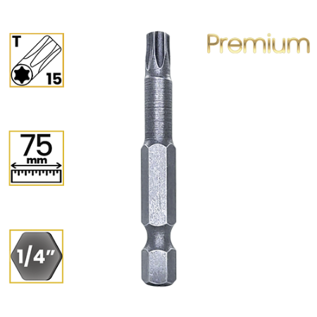 Imagem de PONTA TORX PREMIUM T15 - Enc. 1/4" x 75mm