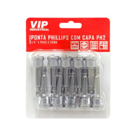 Imagem de PONTA PHILLIPS COM CAPA PH2 - Enc. 1/4" x 50mm [C/10]
