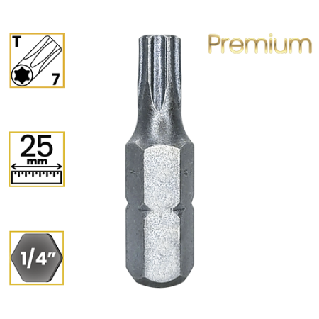 Imagem de BITS TORX PREMIUM T7 - Enc. 1/4" x 25mm
