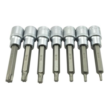 Imagem de JG SOQS TORX LONGO T20 a T55 - Enc. 1/2" [7 PÇS]